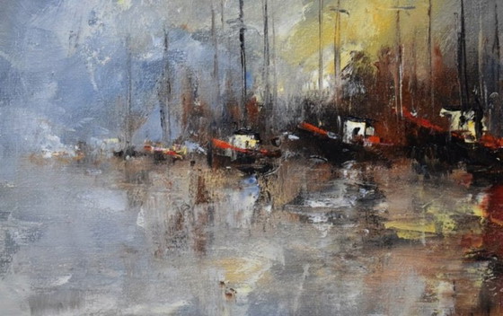 Sławomir Zajkowski - Kutry, Peintures et dessins, Toile, Autre, Gris, Impressionisme (photo 5 sur 6)