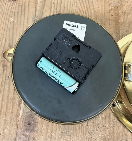 Image 1 of Vintage Duitse messing scheepsklok van Philips, jaren 70