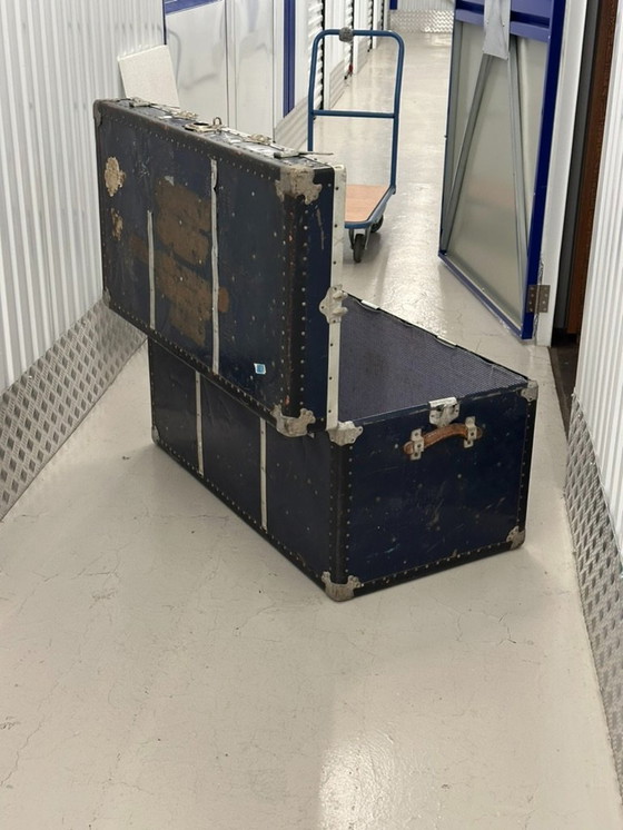 Image 1 of Coffre de cabine/coffre à couvertures ancien