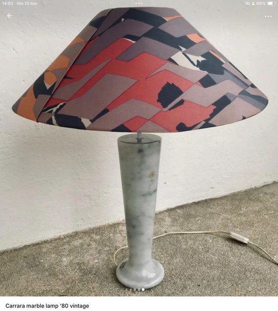 Image 1 of Carrara marble lamp ‘80 vintage