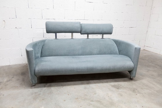 Image 1 of "Negresco" Sofa, designed by Bernard Massot for Neology France, in moiré velvet