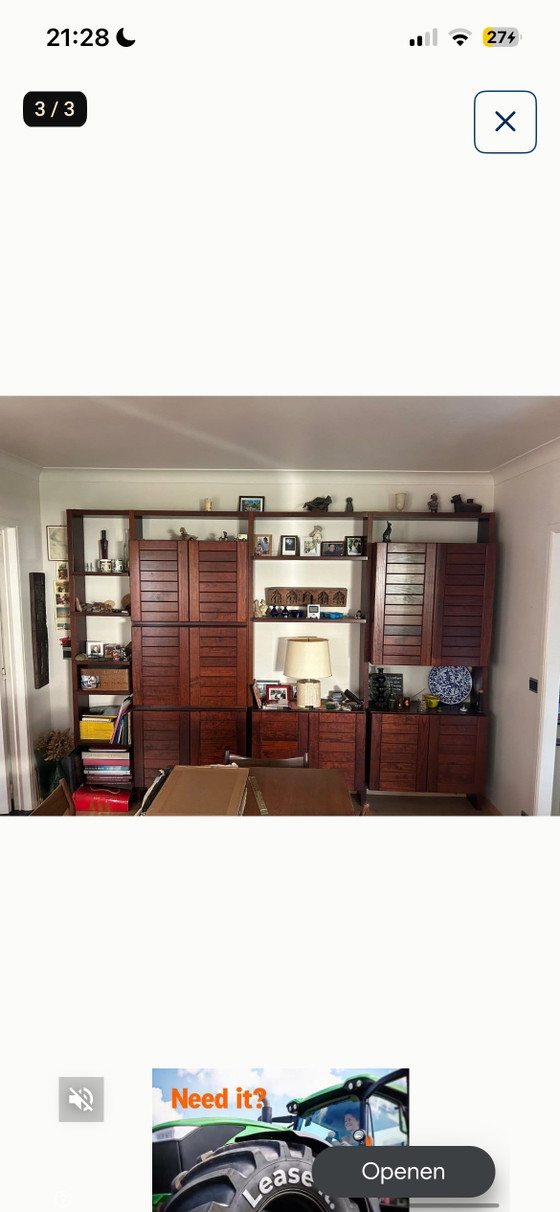 Modular wall rack vintage Danish design rosewood – Wall cabinet (photo 2 of 5)