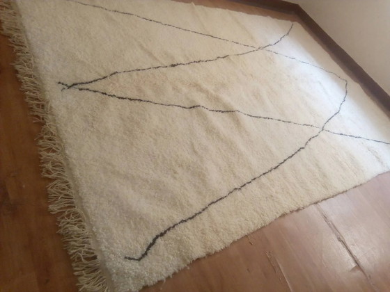 Handwoven Moroccan Beni Ouarain rug - diamond pattern - wool - 316 x 205 cm – Rugs & carpets, Cotton, Modern (photo 8 of 8)