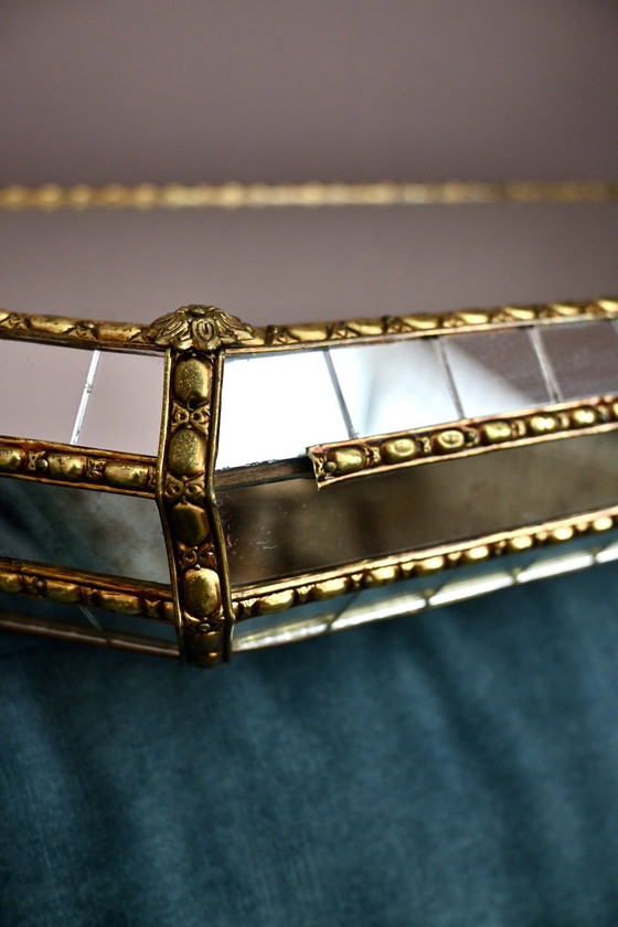 Image 1 of Grote Venetiaanse mozaïekspiegel bijpassend spiegelplateau