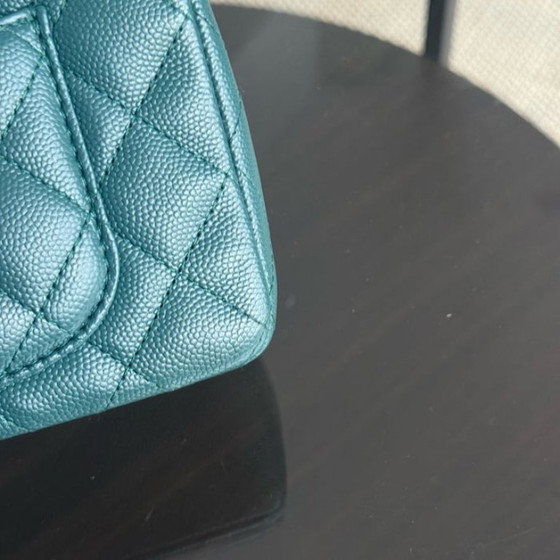 Image 1 of Chanel Chanel Classic Flap Mini - Caviar 20CM Trapuntato Verde Scuro Hardware Oro Serie 24