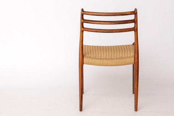 Image 1 of Niels Otto Møller Modell 78 Palisander Esszimmerstuhl - Dänischer Cord Sitz, 1960er Mid Century Modern, 2er Set erhältlich
