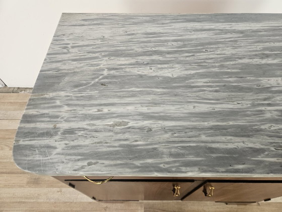 Image 1 of Art Decò sideboard in mahogany feather with marble top