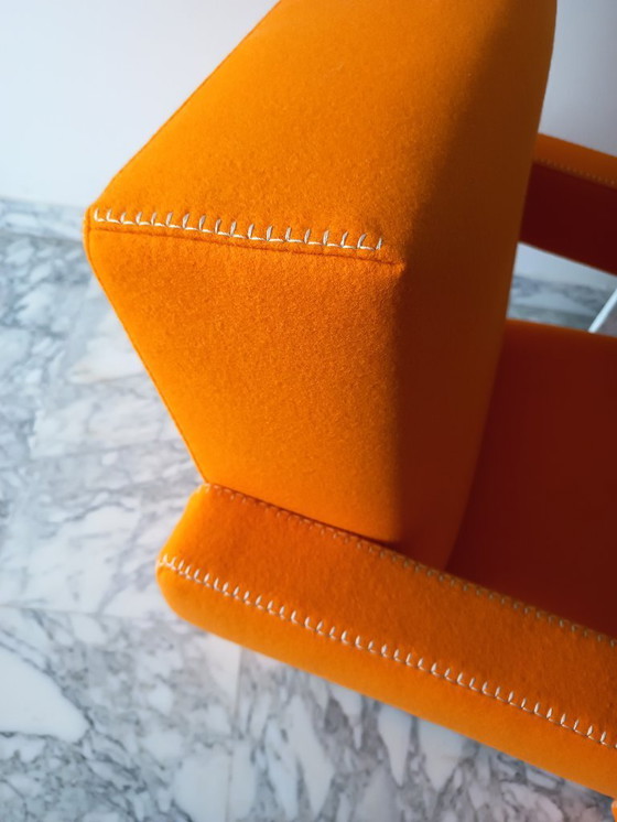 Image 1 of Fauteuil CASSINA Utrecht 637 en Laine Kvadrat Orange 13L par Gerrit Thomas Rietveld