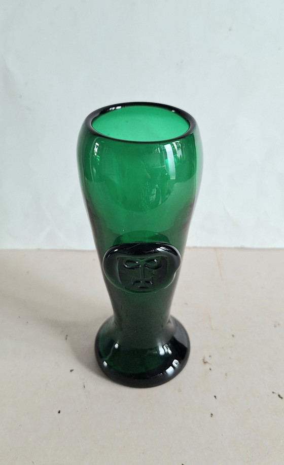 Max Verboeket Kristal Unie/Royal Leerdam Green Vase with Seal. – Glass (photo 3 of 9)