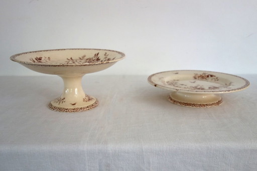 2 compotiers Terre De Fer Gien modèle Mai vers 1900