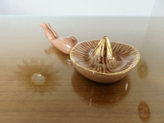 Image 1 of Rare cendier "PIN UP" en céramique du sud est de la France, vintage, 50's 60's