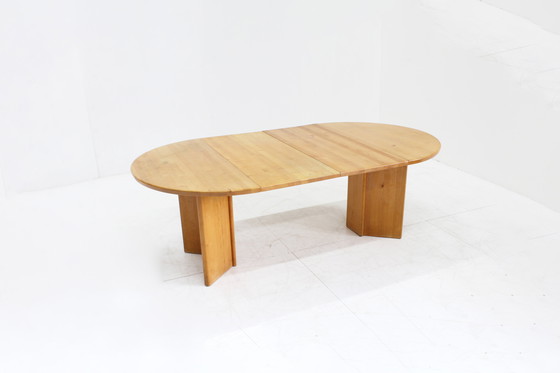 Image 1 of Vintage Danish round extendable dining table solid wood table