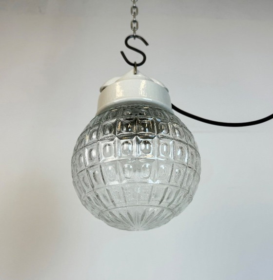 Image 1 of Lampada a sospensione vintage in porcellana bianca, anni '70