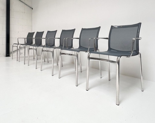 Set of 6 Big Frame 44 chairs by Alberto Meda for Alias, after 2000
