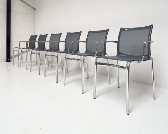 Image 1 of Set of 6 Big Frame 44 chairs by Alberto Meda for Alias, after 2000