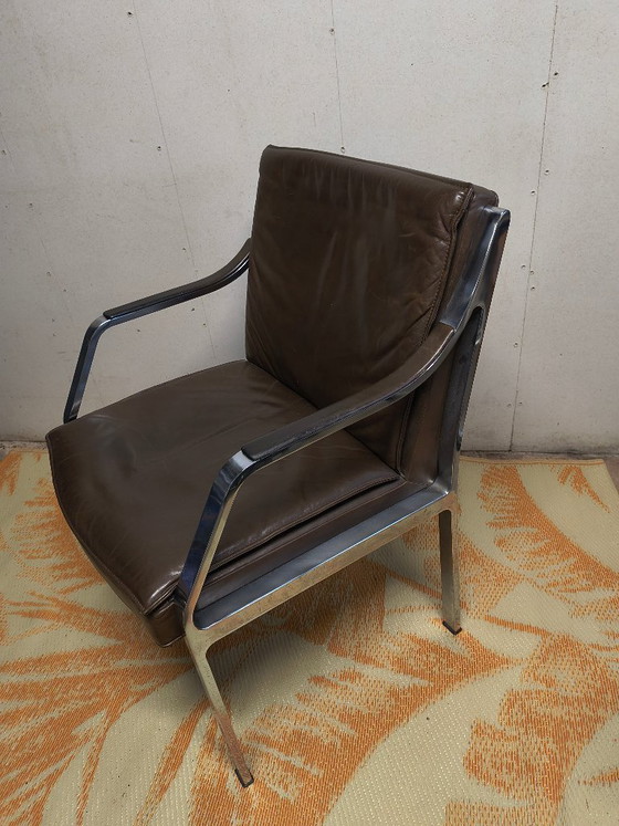 Walter Knoll 1970s chair design Rudolf B. Glatzel – Dining chairs, Leather (photo 3 of 6)