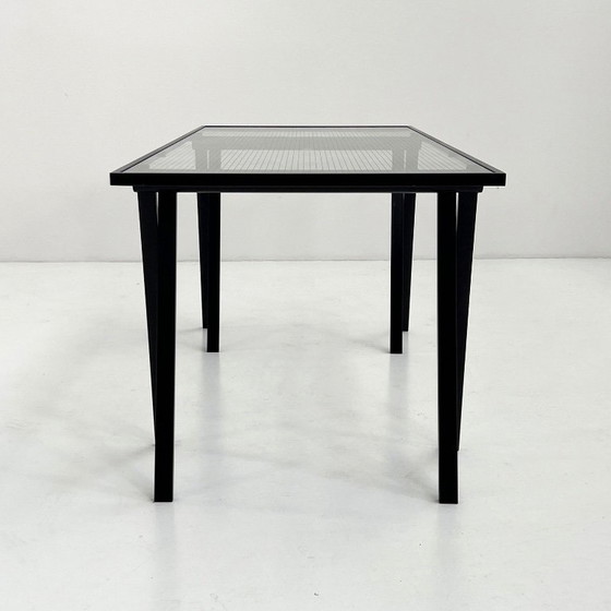 Image 1 of Scrivania Trestle in acciaio e vetro di Rodney Kinsman per Bieffeplast, anni '80