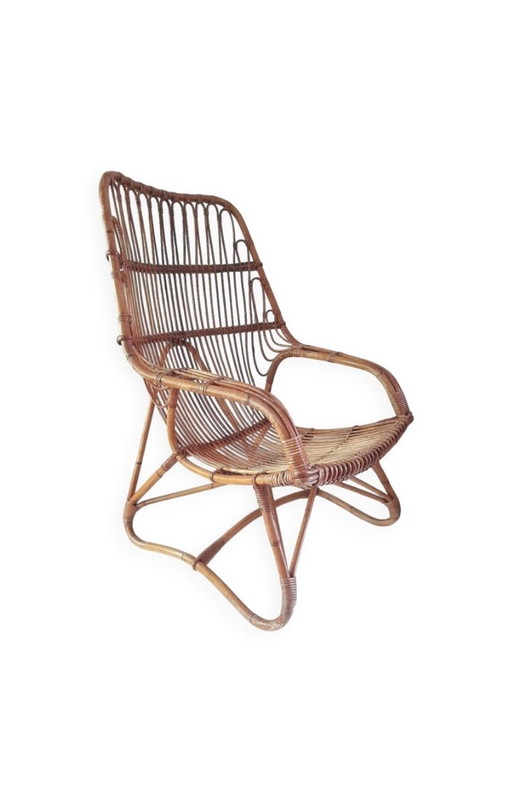 Großer Korbsessel im Vintage-Stil