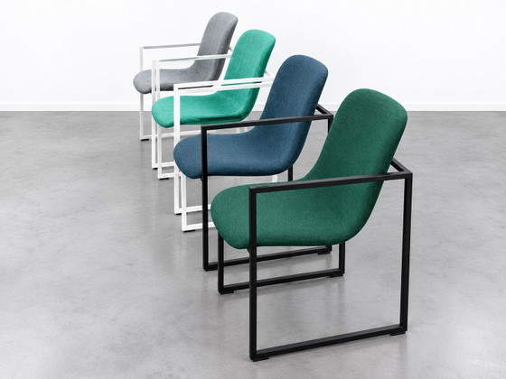 Set di 4 sedie design Arco Frame II (3x Normal + 1x XL) – Sedie da pranzo, Metallo, Tessile (photo 3 of 9)