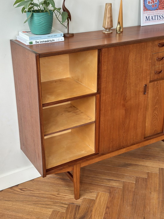 Mobile pensile vintage in stile danese con cassetti in teak, anni '50/'60/'70. – Credenze alte, Wood (photo 10 of 15)