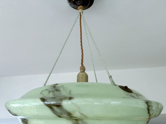 Image 1 of Art Deco Glas & Bakeliet Hanglamp