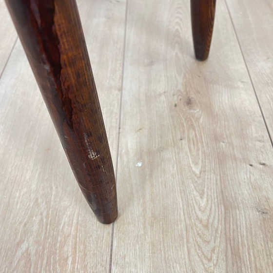 Image 1 of Brutalist Bar Stool in Stained Oak 