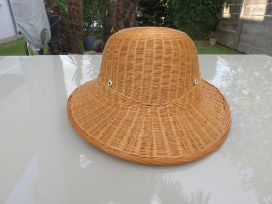 Image 1 of Cappello, elmetto coloniale, rattan, vimini, 1960, decorazione murale