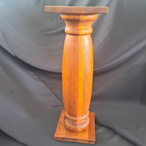 Solid wood base - believed to be walnut - 70.5 cm high