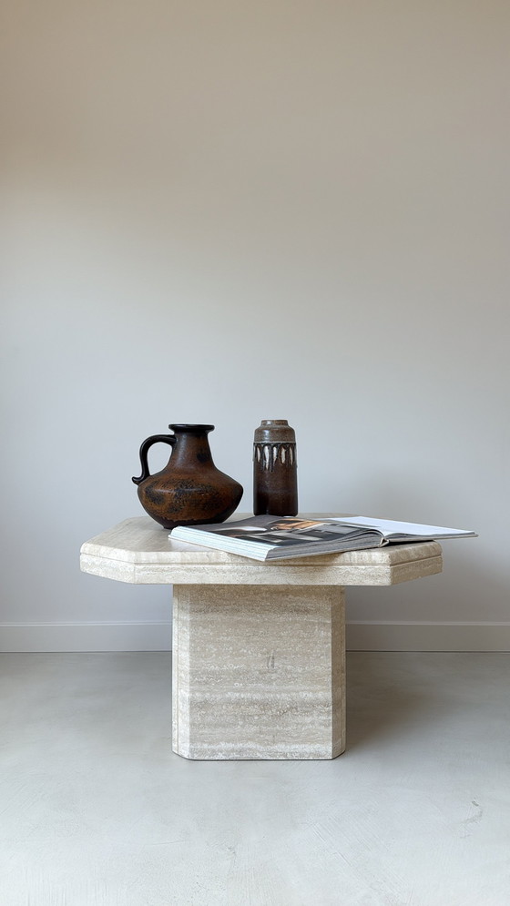 Image 1 of Vintage Italiaanse travertine salontafel