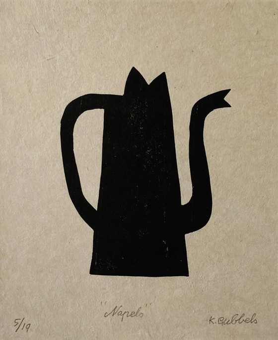 Image 1 of Klaas Gubbels - Xilografia - "Napoli" - vetro artistico