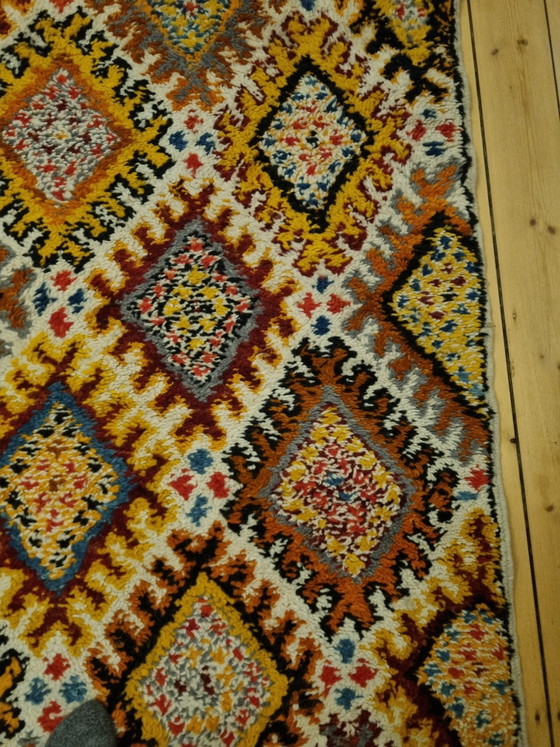 Image 1 of Tappeto berbero marocchino vintage, annodato a mano, circa 84x142 cm, colorato.