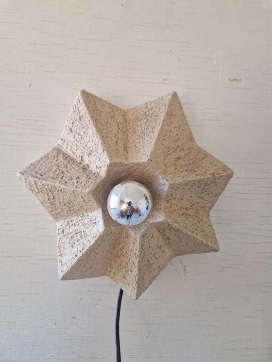 Image 1 of Vintage keramische wandlamp in de vorm van een ster
