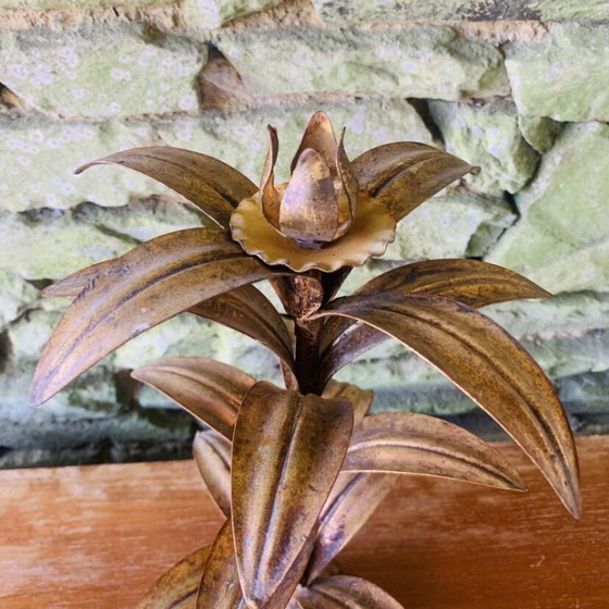Image 1 of Coppia di candelabri in foglia d'oro degli anni '60