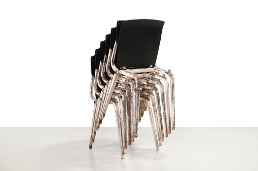 Ensemble de six rares chaises de théâtre Friso Kramer Revolt, 1953