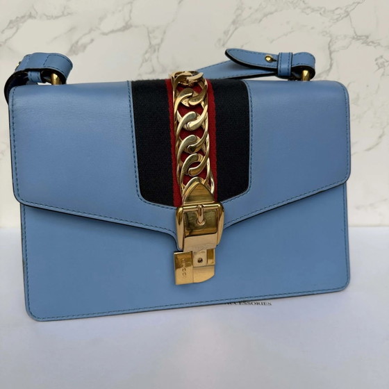 Gucci small Sylvie cuir bleu – Autres sacs (photo 11 of 19)
