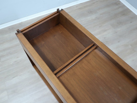 Image 1 of Angelo Mangiarotti for Molteni 4D Series solid wood Bar Cart 1970s