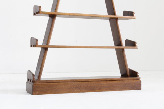 Image 1 of Vintage brutalist piramide boeken kast room divider