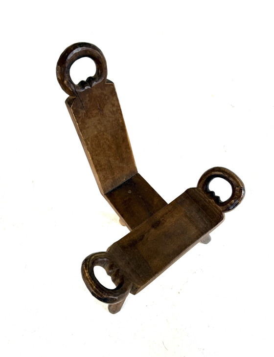 Image 1 of Vintage tripod Brutalist stool '60