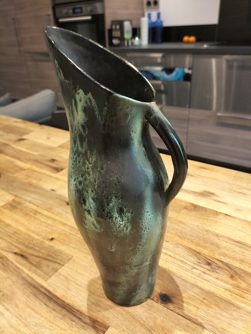 Grande brocca in ceramica vintage firmata
