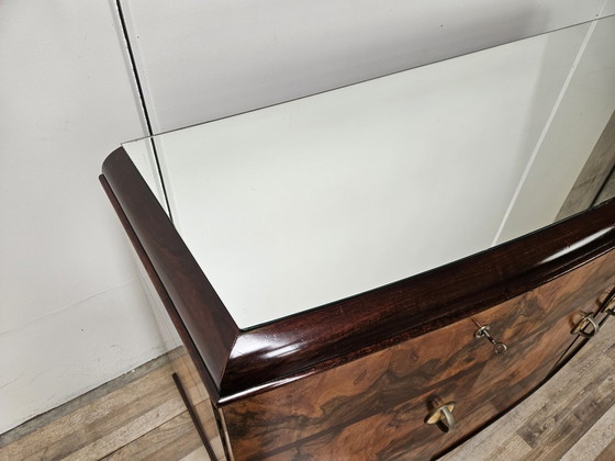 1940s Art Decò Milanese Sideboard in Briar Root and Mirror – Wood (photo 7 of 33)