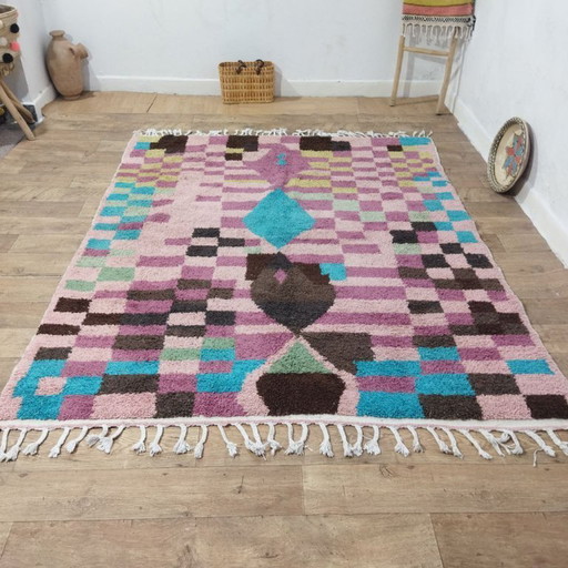 Bunter marokkanischer Berberteppich – Bunter marokkanischer Berberteppich | 246 × 200 cm