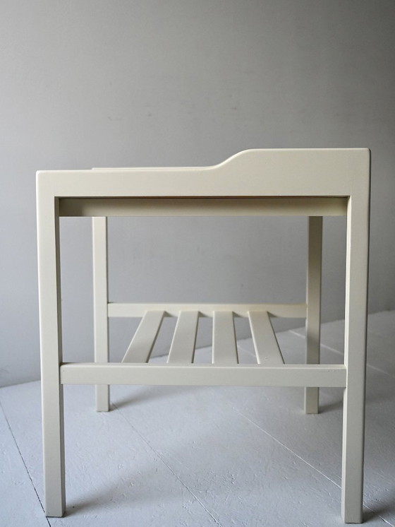 Image 1 of Pair of 1950s White Scandinavian Nightstands