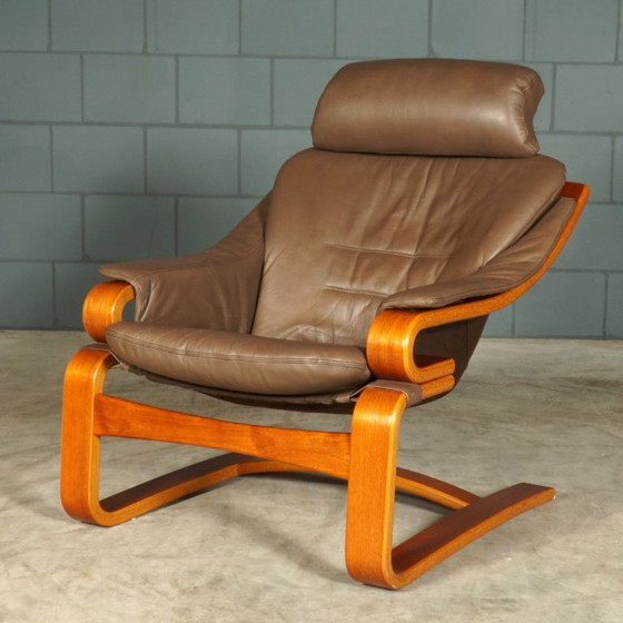 Image 1 of Danish "Apollo" armchair with footstool – Svend Skipper – 1970s