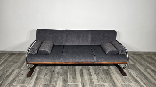 Bauhaus Chromsofa von Robert Slezak für Slezak Fabriken, 1930er Jahre