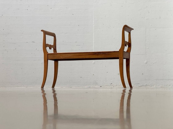 Image 1 of Biedermeier-style cherrywood bench, 1930s