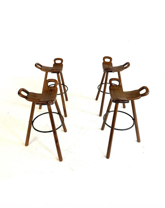 Image 1 of 4 sgabelli da bar vintage 'Marbella' anni '60