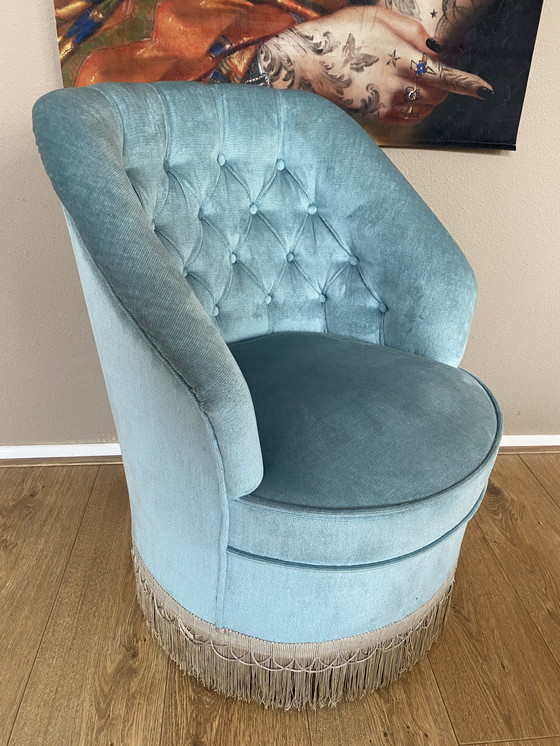 Image 1 of Vintage Crapaud cocktail boudoir velvet chair