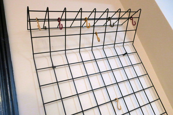 Image 1 of String Metal Wall-Mounted Coat, Hat and Umbrella Rack, 1960s