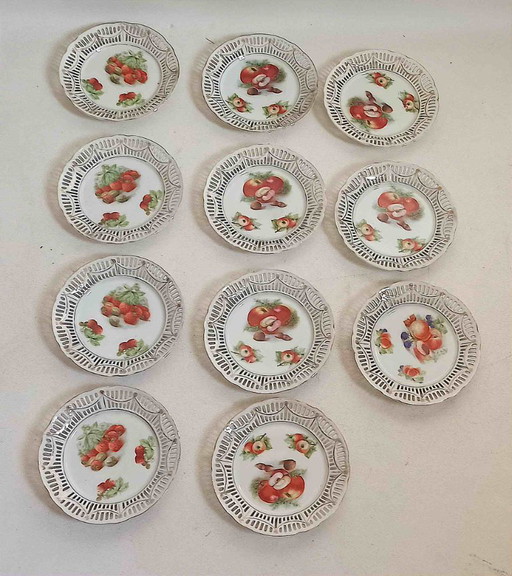 Set di 12 piatti in porcellana Bavaria Schumann, diametro 10 cm