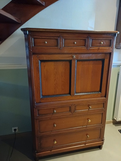 Cherry wood secretary desk with drawers